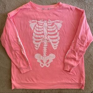Wildfox HTF x-ray vision pink skeleton road trip sweatshirt size L
